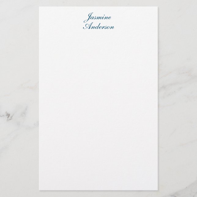 Beruflich Modernes Minimalistisches Blaues Weiß Briefpapier (Vorderseite)