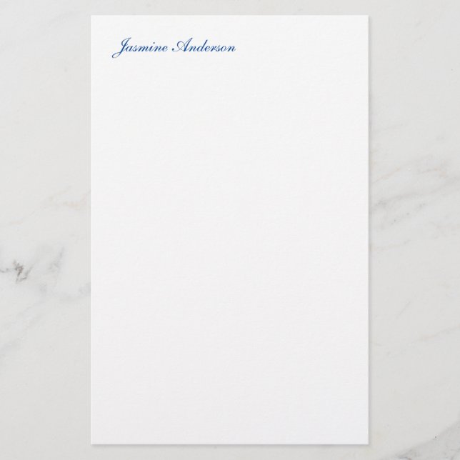 Beruflich Modernes Minimalistisches Blaues Weiß Briefpapier (Vorderseite)
