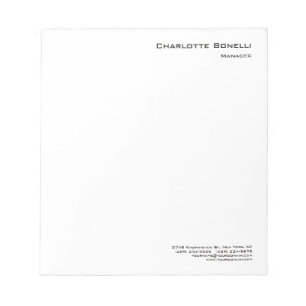 Beruflich Modernes Minimalistisches Schlicht Notizblock