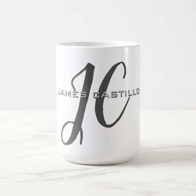 Beruflich Modernes Mit Monogramm Minimalistisch Kaffeetasse (Mittel)