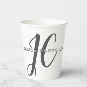 Beruflich Modernes Mit Monogramm Minimalistisch Pappbecher