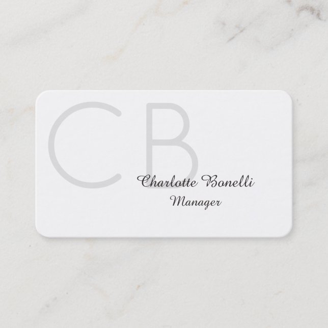 Beruflich Modernes Monogramm Minimalistisch kreati Visitenkarte (Vorderseite)