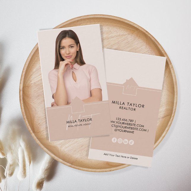 Beruflich-Modernes Real-Anwesen-Monogramm-Foto Visitenkarte (Von Creator hochgeladen)