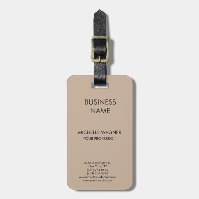 Beruflich Modernes Schlichtes Elegantes Minimalist Gepäckanhänger (Vorderseite vertikal)