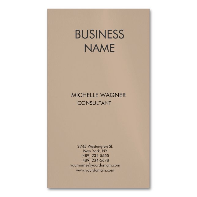 Beruflich Modernes Schlichtes Elegantes Minimalist Magnetische Visitenkarte (Vorderseite Vertikal)