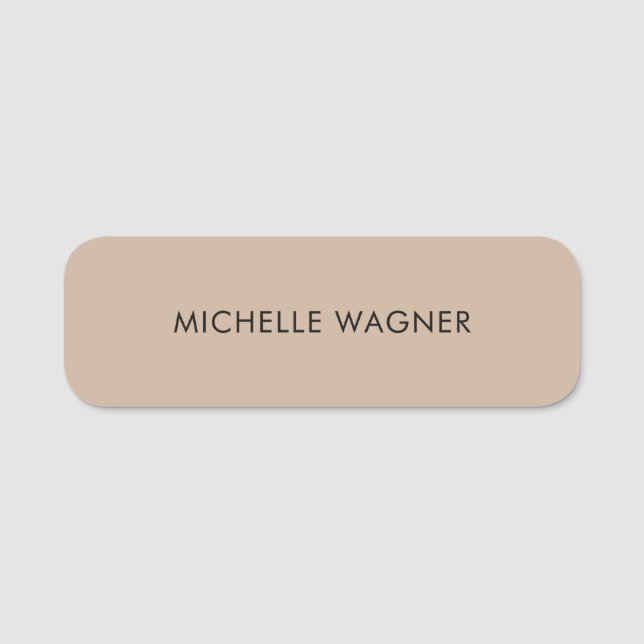 Beruflich Modernes Schlichtes Elegantes Minimalist Namensschild (Vorderseite)