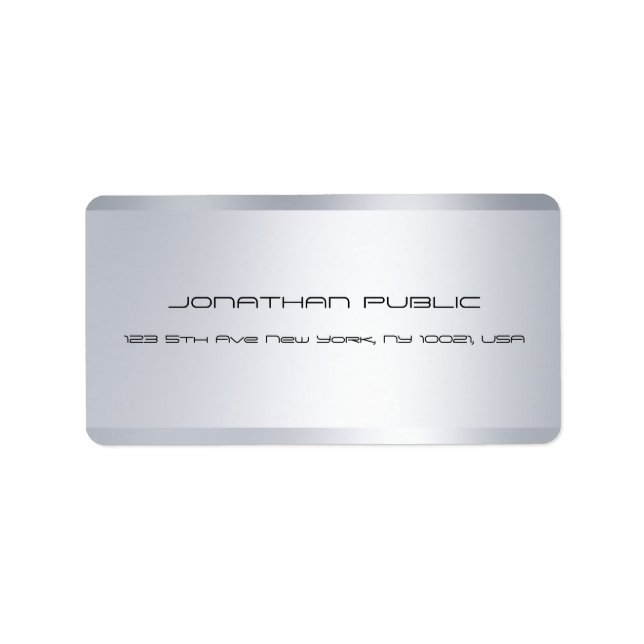 Beruflich Modernes Silber Elegant Minimalistisch C Adressaufkleber (Vorne)