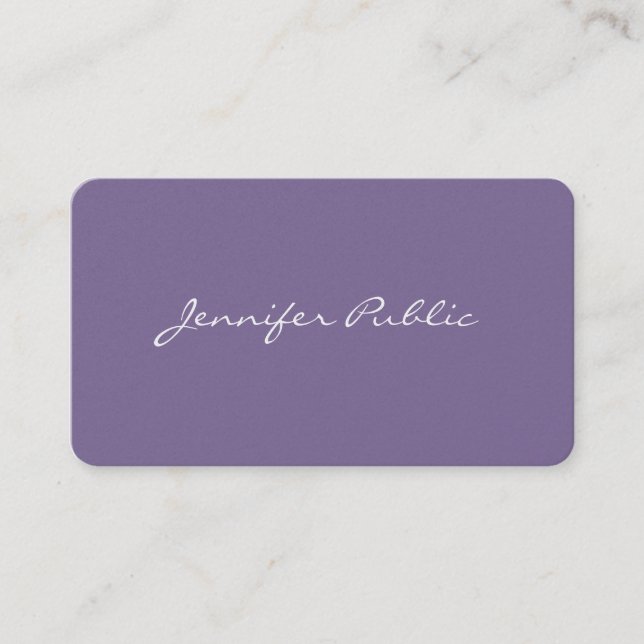 Beruflich Modernes, stilvolles Violet Pearl Luxe Visitenkarte (Vorderseite)