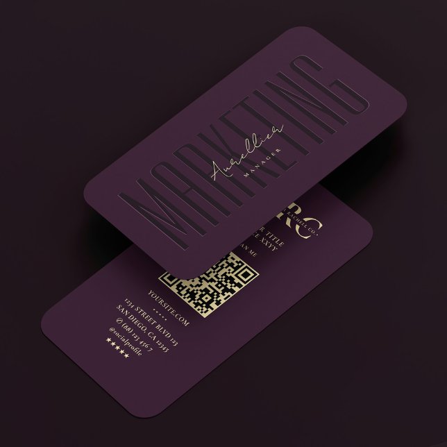 Beruflich Monogram Marketing Luxus Lila Visitenkarte (Professional Monogram Marketing Luxury Purple Business Card
)