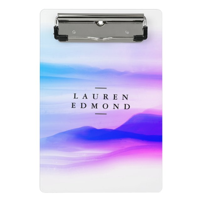Beruflich Ombre Pink Lila Brushstroke Mini Klemmbrett (Vorderseite)