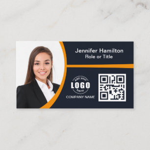 Beruflich Orange hinzufügen Sie Ihren QR-Code für Visitenkarte