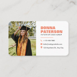 Beruflich Orange Simple Modern Minimal Calling Telefonnummerkarte