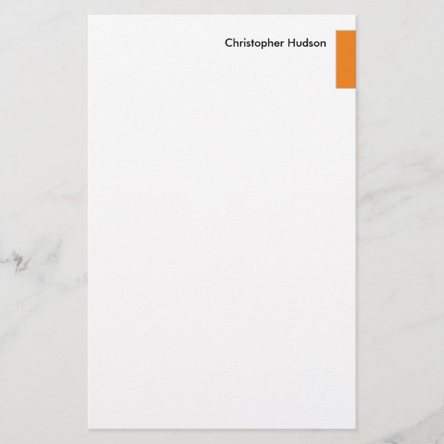 Beruflich Orange White Einfach Schlicht kreativ Briefpapier (Vorderseite)