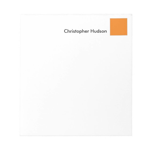 Beruflich Orange White Einfach Schlicht kreativ Notizblock (Vorderseite)