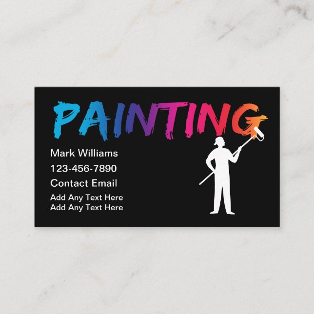 Beruflich Painter Contractor Businesscard Visitenkarte (Vorderseite)