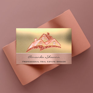 Beruflich Real Anwesen Agent Broker Rose Gold Visitenkarte