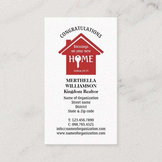 Beruflich REAL ANWESEN AGENT Realtor Visitenkarte (Vorderseite)