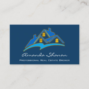 Beruflich Real Anwesen Broker Agent Blue Navy Visitenkarte