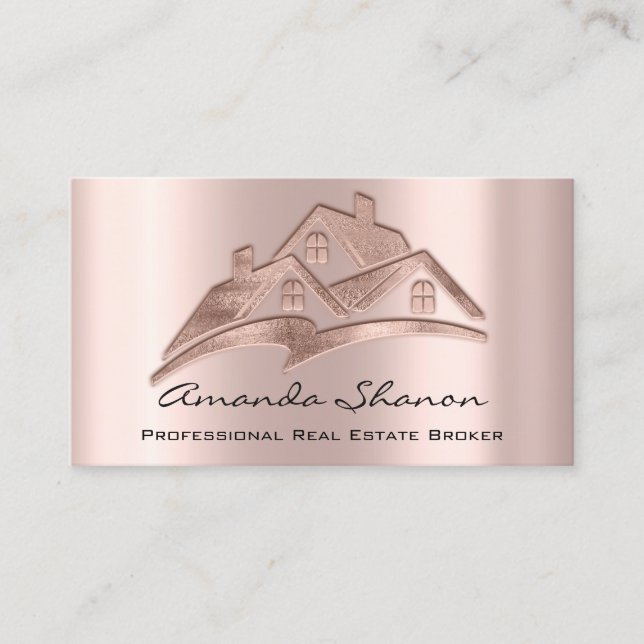 Beruflich Real Anwesen Broker Agent Blush House Visitenkarte (Vorderseite)