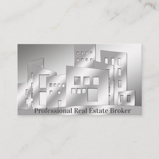 Beruflich Real Anwesen Broker Silber Business Ca Visitenkarte (Vorderseite)