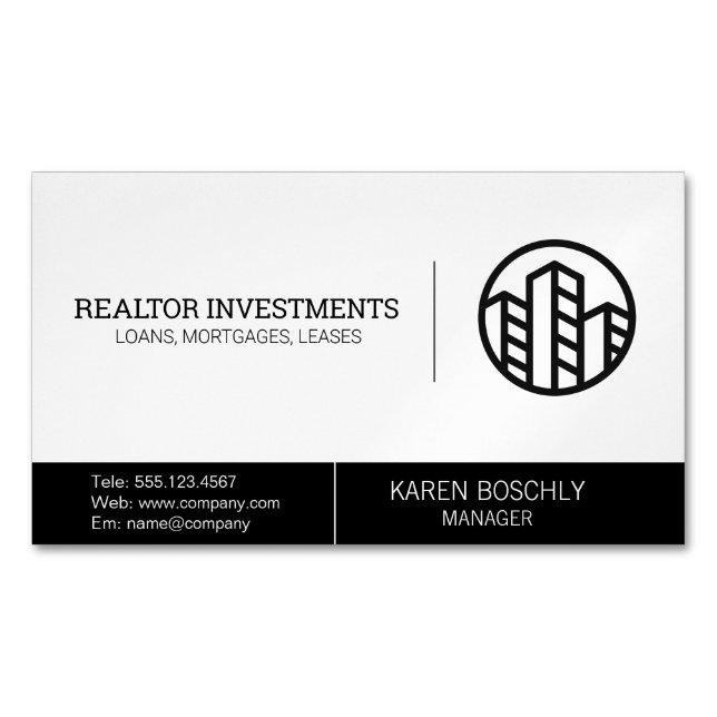 Beruflich | Realtor Investor Magnetische Visitenkarte (Vorderseite)