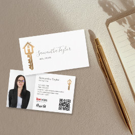 Beruflich Realtor Real Anwesen Hinzufügen Foto QR  Visitenkarte