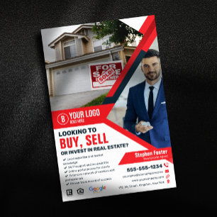 Beruflich Red Real Anwesen Agent Kaufen Verkaufsin Flyer