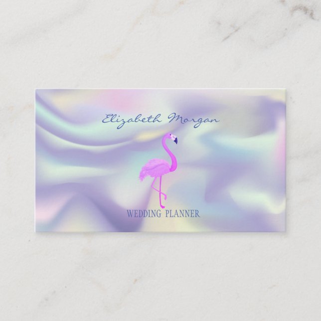 Beruflich rosa Flamingo, holografisch Visitenkarte (Vorderseite)