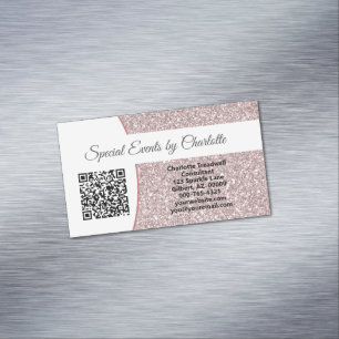 Beruflich rosa Imitate Glitzer mit benutzerdefinie Magnetische Visitenkarte