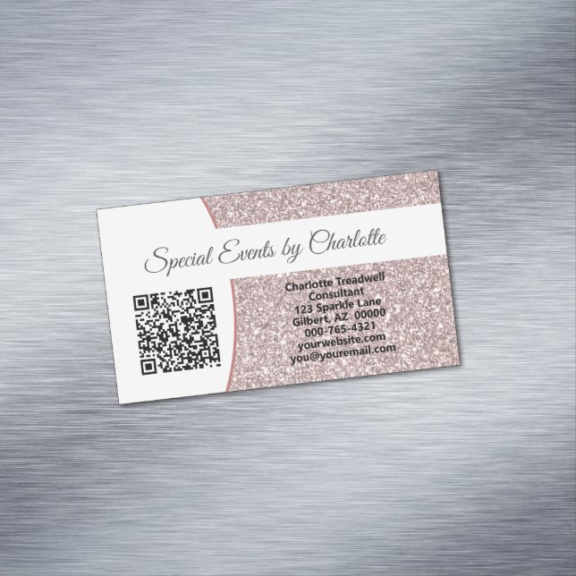 Beruflich rosa Imitate Glitzer mit benutzerdefinie Magnetische Visitenkarte (Beispiel)