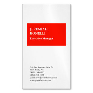 Beruflich-rot-weiß-minimalistisch-modern Magnetische Visitenkarte