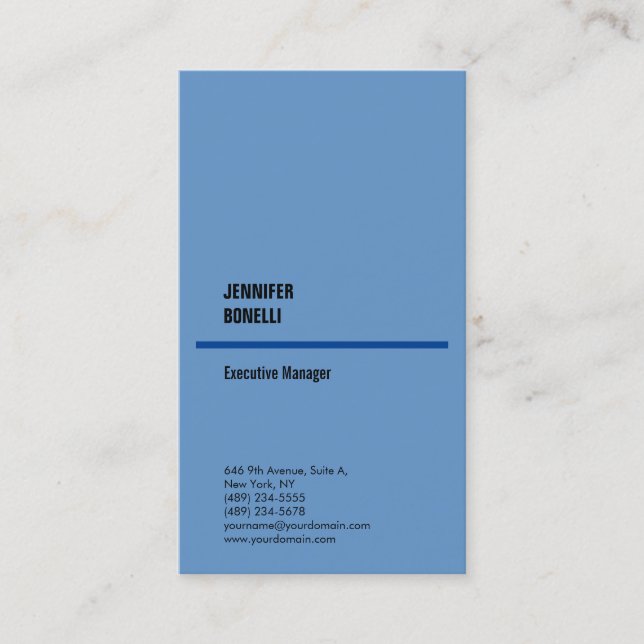 Beruflich schlicht-minimalistisch-modern-blau grau visitenkarte (Vorderseite)