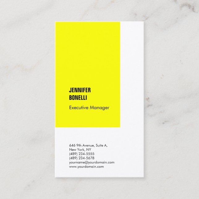 Beruflich schlicht-minimalistisch-modern-gelb visitenkarte (Vorderseite)