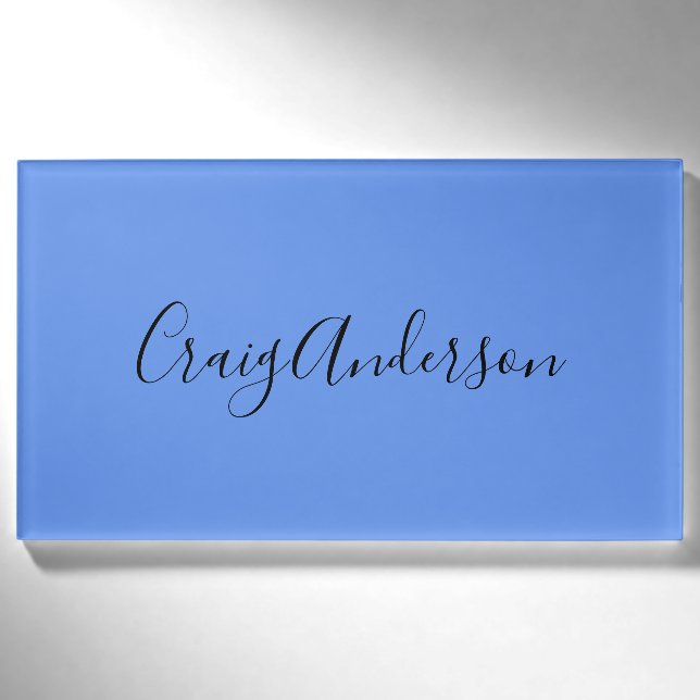 Beruflich Schlicht Moderne Moderne Elegante Blumen Namenschild (Vorderseite)