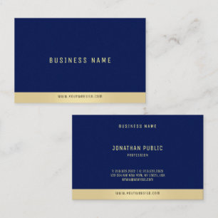 Beruflich schlichte Elegante Gold & Blue Euro Size Visitenkarte