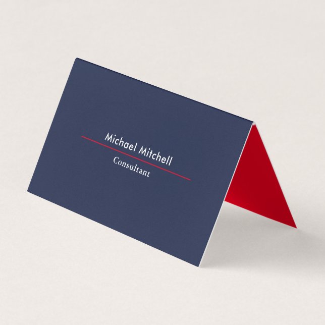 Beruflich Schlichtes Elegantes Blau Minimalistisch Visitenkarten (Vorderseite)