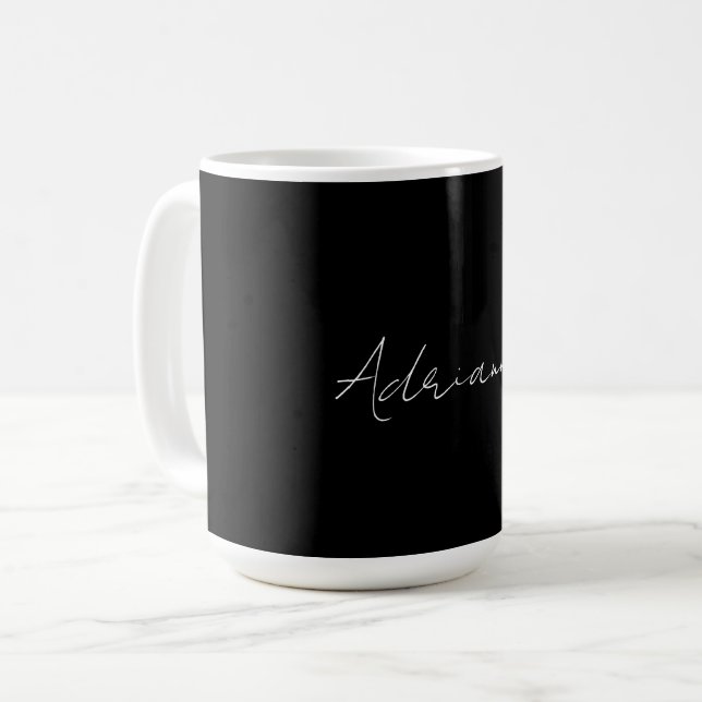 Beruflich schwarz fügen Sie Ihrem Namen Handschrif Kaffeetasse (Vorderseite Links)