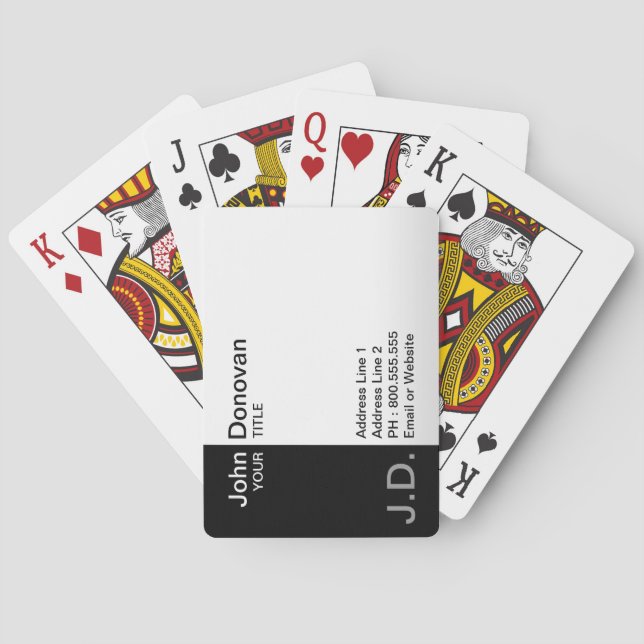 beruflich schwarz/weiß (mit Monogramm) Spielkarten (Rückseite)