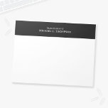 Beruflich Schwarz/Weiß Notizblock<br><div class="desc">Beruflicher Notepad bietet individuelle Name und Text im klassischen Schriftart-Stil mit weißer Serifenfarbe,  auf schwarzem Oberrand,  auf weißem Hintergrund.</div>