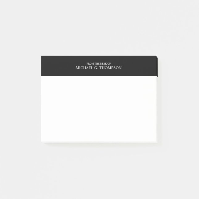 Beruflich Schwarz/Weiß Post-it Klebezettel (Vorderseite)