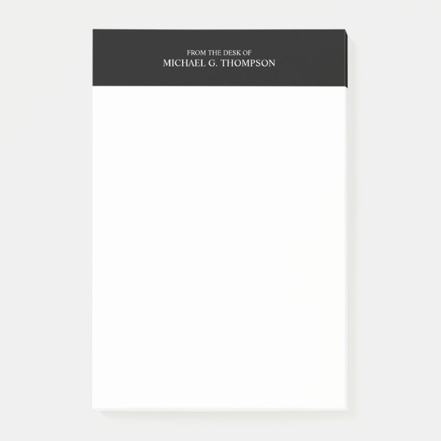 Beruflich Schwarz/Weiß Post-it Klebezettel (Vorderseite)