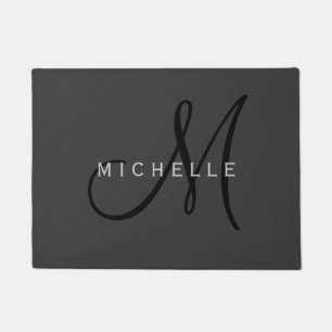 Beruflich Schwarze Monogramm Grau Ihres Namens Fußmatte