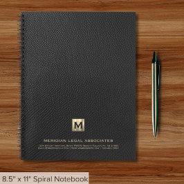 Beruflich-Schwarzes-Gold-Monogramm Notizbuch