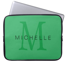 Beruflich-Sea-Green-Monogramm Laptopschutzhülle