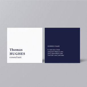 Beruflich Simple EleganBlue White Consultant Quadratische Visitenkarte