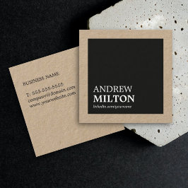 Beruflich Simple Elegant Kraft Black Consultant Quadratische Visitenkarte