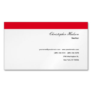 Beruflich Simple Schlicht Real Anwesen Red White Magnetische Visitenkarte