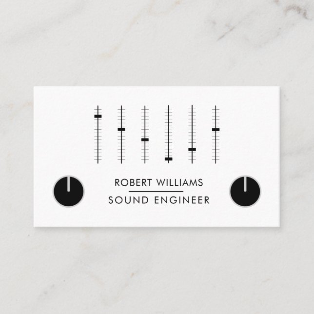 Beruflich Sound Engineer Music DJ Audio-Kontrolle Visitenkarte (Vorderseite)