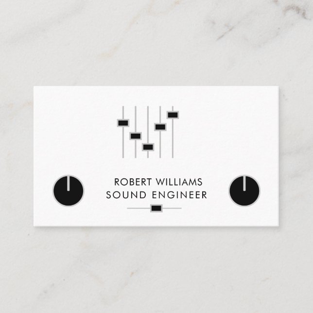 Beruflich Sound Engineer Music DJ Audio-Kontrolle Visitenkarte (Vorderseite)