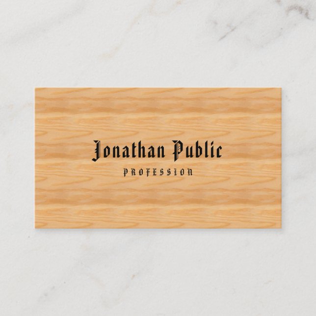 Beruflich Template Classic American Text Wood Visitenkarte (Vorderseite)